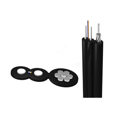 Cable de descenso al aire libre de Ftth de la fibra 1 2 4 6 8 12 filamento de acero LSZH GJYXH de las FO 1.2m m