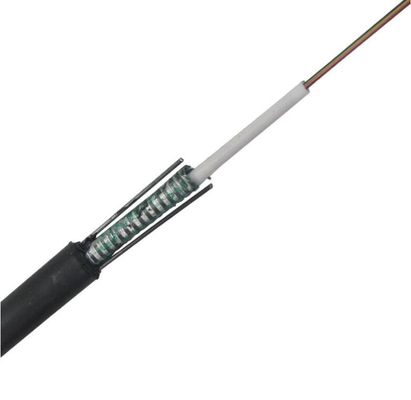Cable de fribra óptica al aire libre del tubo GYXTW 4 de la base 8 de la base acorazada de centro de la base 12