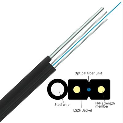 Cable de descenso interior de la fibra óptica de FTTH 2 4 6 8 12 16 24 bases con la chaqueta de LSZH