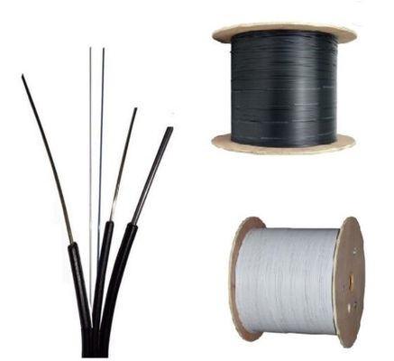 Cable de fribra óptica plano bajo de la envoltura FTTH de la fricción LSZH con el mensajero de caída