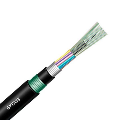 GYTA53 cable de fribra óptica al aire libre acorazado 12 24 36 48 72 192 solo modo de 144 bases