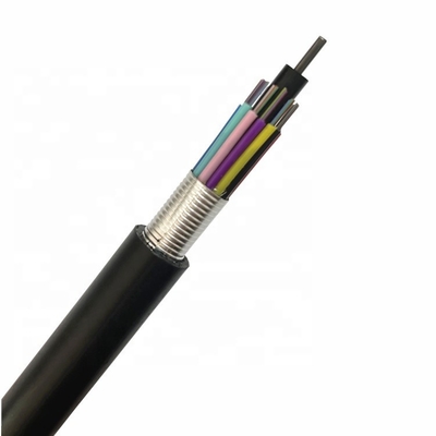Base de fibra óptica al aire libre anti subterráneo del cable GYTS 2-144 de G652D PE