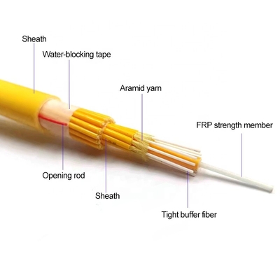 LSZH interiores Aramid cuentan un cuento el cable de fribra óptica GJPFJH 4 de la fuerza G652D bases 6 8 12 24 48