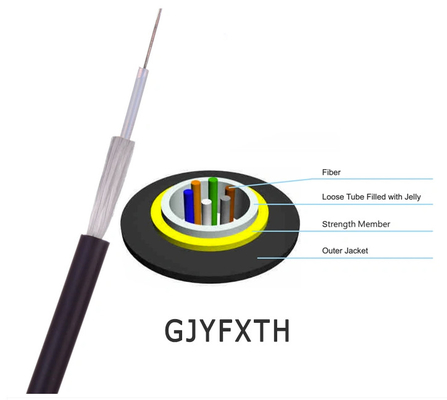 Tubo central GJYFXTH de la prenda impermeable de la fibra del cable óptico del hilado al aire libre interior del vidrio
