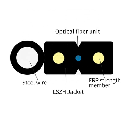 GJYXCH 1 2 4 alambre de acero de la base G657A1 o cable de descenso de la fibra óptica del negro de FRP