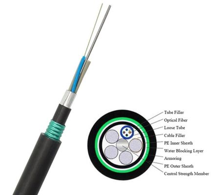cable de fribra óptica acorazado subterráneo al aire libre GYTA de la base 6-288