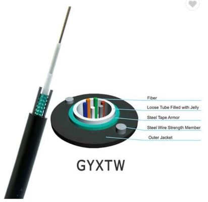 El cable de fribra óptica acorazado de GYXTW mecanografía el cable directo del entierro
