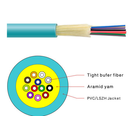 Cable de fibra óptica de la base apretada del almacenador intermediario GJFJV 12