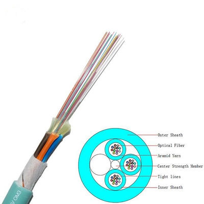 Cable de fribra óptica interior del almacenador intermediario apretado de la base de GJFJV OM3 36