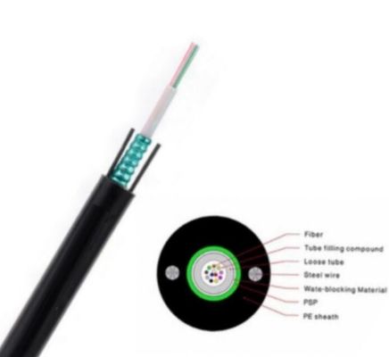 Cable de fribra óptica acorazado del solo modo del Uni-tubo de GYXTW