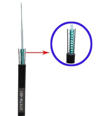 Cable de fribra óptica acorazado del uni-tubo de fibra óptica aéreo al aire libre del cable del solo modo GYXTW