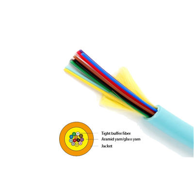 Almacenador intermediario apretado Aqua Fiber Optic Cable de la distribución de GJFJV-X milímetro OM3