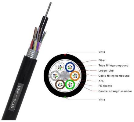 Cable de fribra óptica al aire libre acorazado del entierro directo de G657a GYTA
