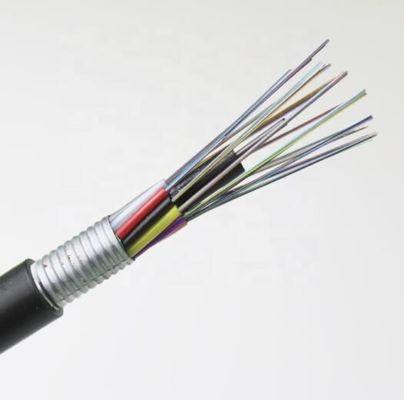 Cable de fribra óptica acorazado unimodal GYTA 12 del conducto al aire libre G652d 24 bases 36 48 72