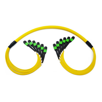 12 cable unimodal del remiendo de la fibra de la fibra 9/125 OS2 MTP MPO