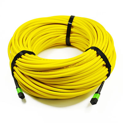 12 cable unimodal del remiendo de la fibra de la fibra 9/125 OS2 MTP MPO