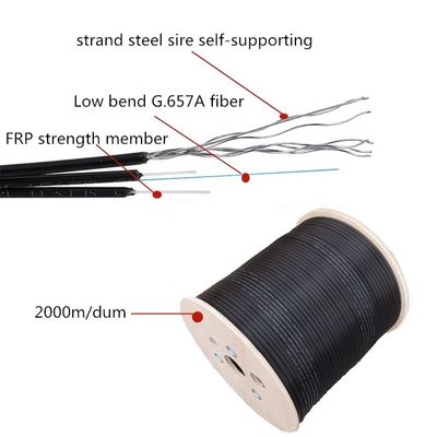 Cable de descenso de la fibra óptica de la base GJYXCH GJYXFCH GJXH G657A1 FTTH de Weiruo