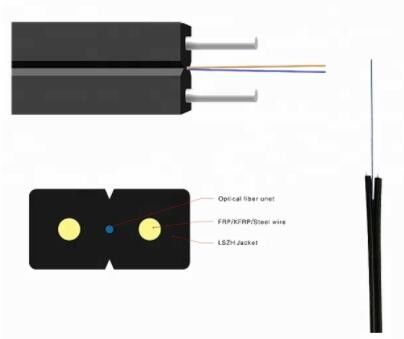 Cable de fribra óptica de acero del miembro de fuerza de FTTH Singldemode FRP KFRP