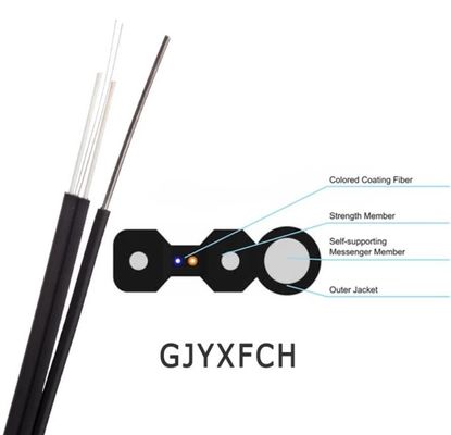 Cable de descenso aéreo autosuficiente al aire libre de la base FTTH de GJYXFCH 1 - 24