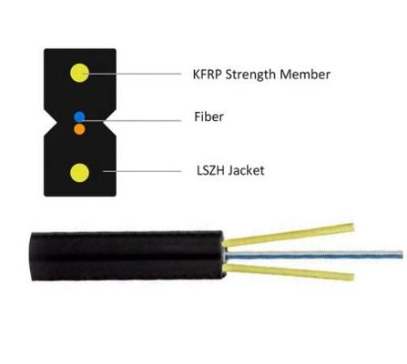 Tipo 1 autosuficiente 2 del arco 4 6 8 12 cable de fribra óptica GJXFH GJXH de la base FTTH