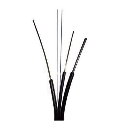 Cable de fribra óptica plano bajo de la envoltura FTTH de la fricción LSZH con el mensajero de caída