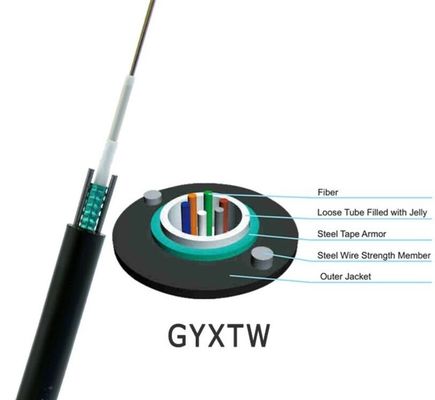 12 cable de fribra óptica unimodal al aire libre de la base GYXTW