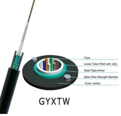 24 48 cables de fribra óptica al aire libre de la base GYFTY con el miembro de fuerza de FRP