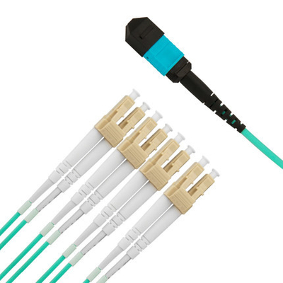 El cordón de remiendo de 12 bases aviva hacia fuera a Kit Fiber MTP Jumper Breakout Cord 2.0m m MPO al LC