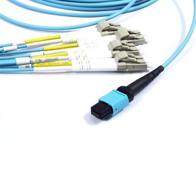 El cordón de remiendo de 12 bases aviva hacia fuera a Kit Fiber MTP Jumper Breakout Cord 2.0m m MPO al LC