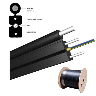 Chaqueta interior del cable de descenso de la fibra de la base de FTTH 2 1260nm LSZH para el sistema del cableado de la red