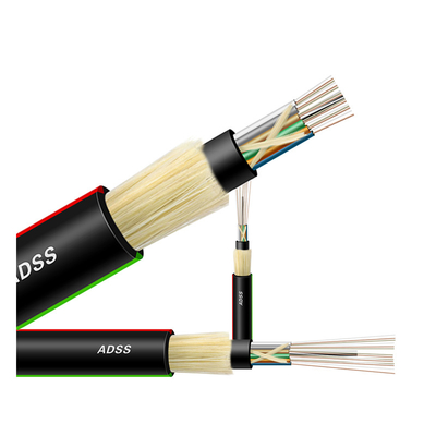 Cable de fribra óptica al aire libre 12 de la comunicación ADSS G652D 24 bases 32 48 72 96 144