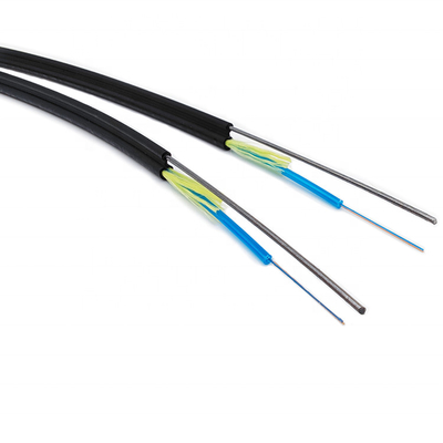 Ftth aéreo al aire libre 24 fibra del cable óptico de 12 bases autosuficiente